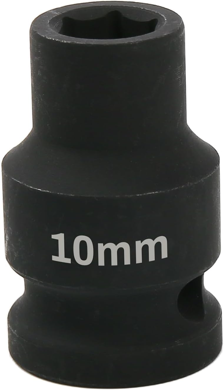 SUNKOO 1/2 Inch Drive 10mm Deep Impact Socket, CR-MO 6 Point Heavy Duty Metric Axle Nut Socket for Easy Removal of Axle and Wheel Hub Nuts - Image 1